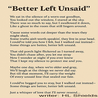 Better Left Unsaid song art